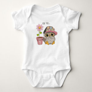 Süße Eule mit Blumen Baby-Body - Süße Blüten Baby Strampler