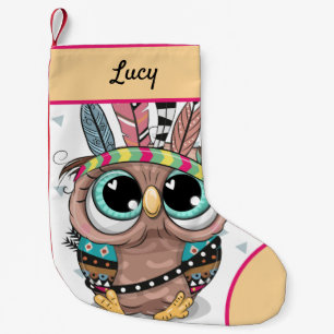 süße Eule mit Feathers Kleiner Weihnachtsstrumpf