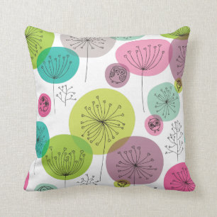 Süße Eule Retro-Muster-Blumendesign Kissen