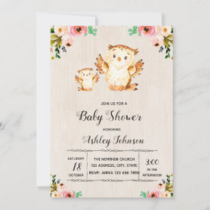Süße Eulen-Baby-Party-Einladung Einladung