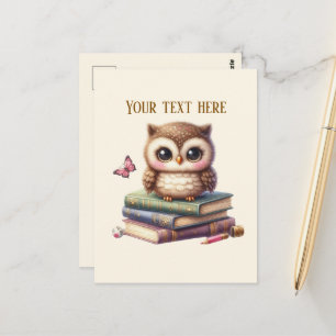 Süße Eulen Bücherliebhaber Postkarte