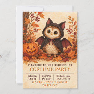 Süße Eulen-Fledermaus-Kostüm Halloween-Party-Einla Einladung