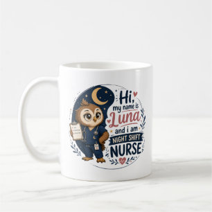 Süße Eulen-Nachtschwester RN-Illustration  Kaffeetasse