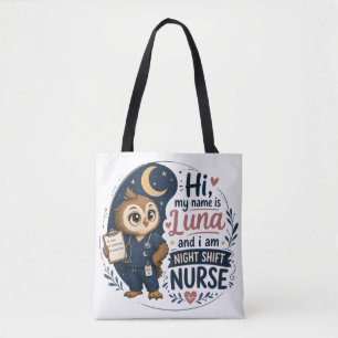 Süße Eulen-Nachtschwester RN-Illustration Tasche