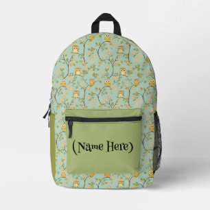 Süße Eulen zwischen Bäumen Bedruckter Rucksack
