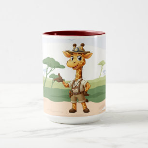 Süße Explorer-Giraffe auf Safari Tasse