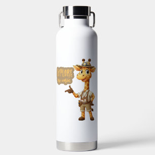Süße Explorer-Giraffe auf Safari Trinkflasche