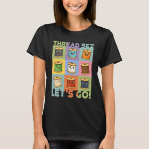 Süße Faden-Collage-Näherin Quilterin Näherin T-Shirt