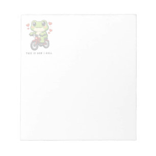 Süße Fahrrad fahrender Frosch Kawaii Frosch Fahr Notizblock