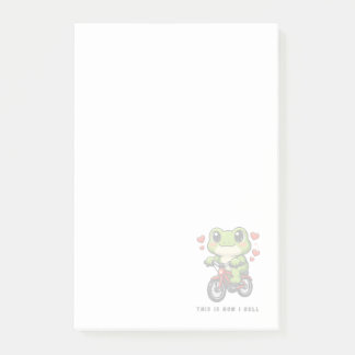 Süße Fahrrad fahrender Frosch | Kawaii Frosch Fahr Post-it Klebezettel