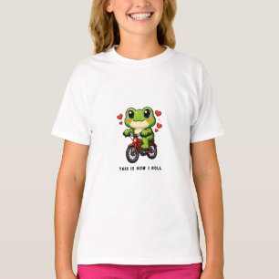 Süße Fahrrad fahrender Frosch Kawaii Frosch Fahr T-Shirt
