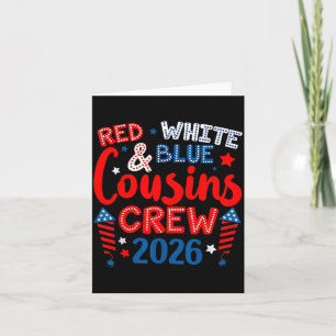 Süße Familie 4. Juli Rot Weiß Und Blau Cousins Karte
