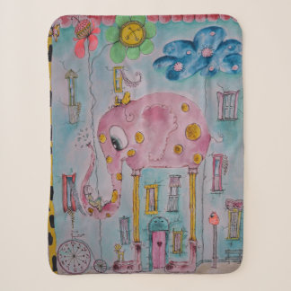 Süße fantasievolle Elefanten-Illustration Sherpadecke