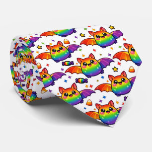 🦇🌈 Süße & Fantastische Regenbogen-Fledermaus-Kra Krawatte