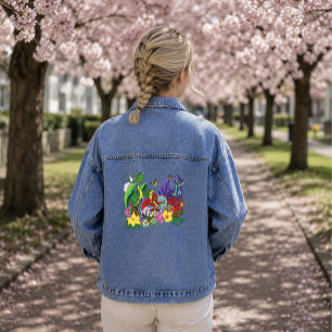Süße Fantasy-Babydrachen Nesteier Blau Jeansjacke