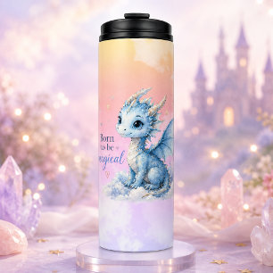 Süße Fantasy-Drache Geboren um Magisch zu Sein Thermosbecher