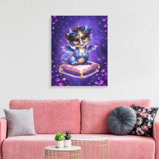 Süße Fantasy-Drachen-Leinwand-Wandkunst Leinwanddruck