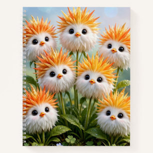 Süße Fantasy-Küken-Blumen-Garten-Spiralblock Notizbuch