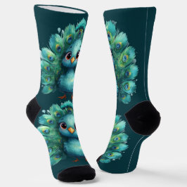 Süße Fantasy-launische Blaupfau  Socken