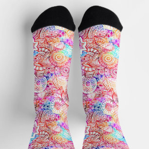 Süße farbenfrohe abstrakte Blumen Socken