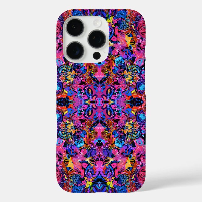 Süße farbenfrohe abstrakte Blumenmuster iPhone 16 Pro Hülle (Rückseite)