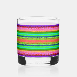 Süße farbenfrohe abstrakte Linien Whiskyglas