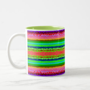 Süße farbenfrohe abstrakte Linien Zweifarbige Tasse