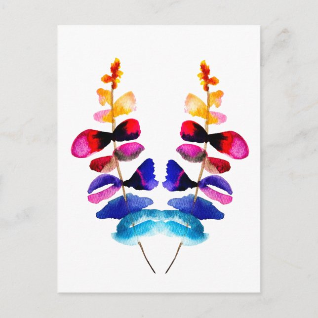 Süße farbenfrohe Blätter Aquarell Postkarte (Vorderseite)