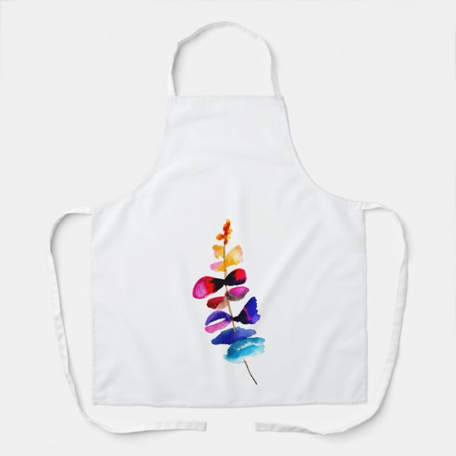 Süße farbenfrohe Blätter Aquarell Schürze (Vorderseite)