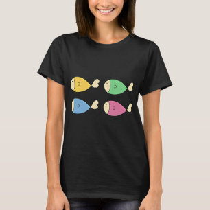 Süße farbenfrohe handgezeichnete Fisch-Sammlung T-Shirt