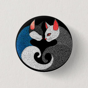 Süße farbenfrohe Katzen Button