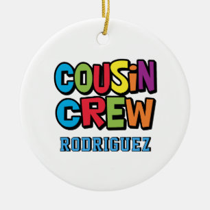 Süße farbenfrohe Kusinencrew-Familientreffen Keramik Ornament
