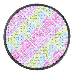 Süße farbenfrohe Mädchen geometrische Graffiti-Mus Eishockey Puck