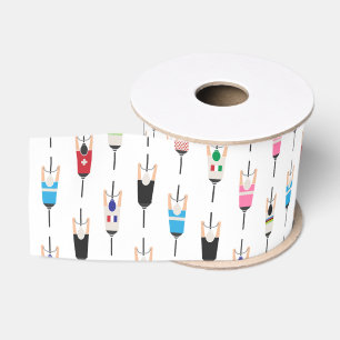 Süße farbenfrohe nationale Radfahrer Illustrations Ripsband