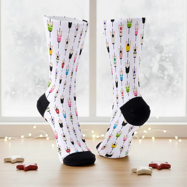 Süße farbenfrohe nationale Radfahrer Illustrations Socken (Von Creator hochgeladen)