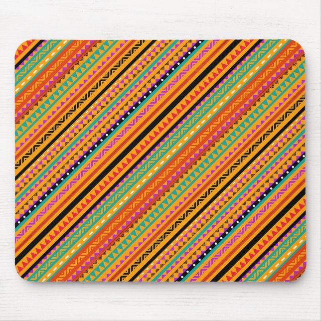 Süße farbenfrohe native aztekische Musterdesign Mousepad (Vorne)