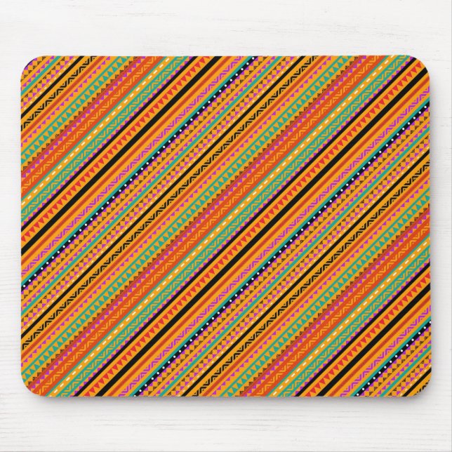 Süße farbenfrohe native aztekische Musterdesign Mousepad (Vorne)