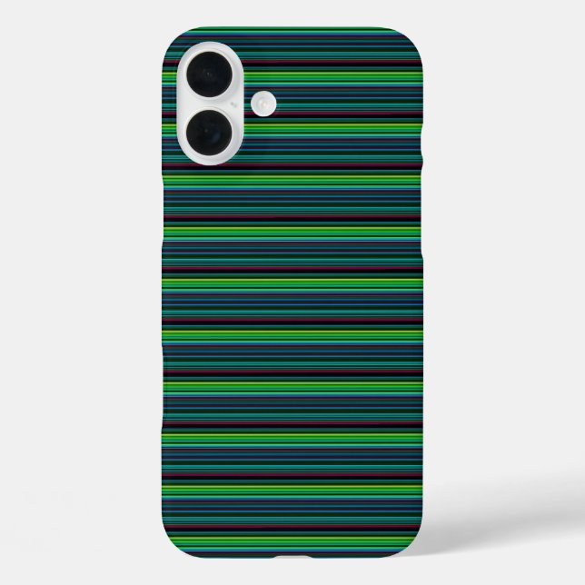 Süße farbenfrohe Neonstreifen iPhone 16 Plus Hülle (Rückseite)