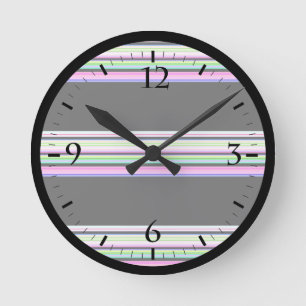 Süße farbenfrohe Neonstreifen Runde Wanduhr
