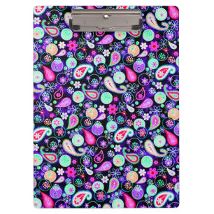 Süße farbenfrohe Paisley-Muster Klemmbrett