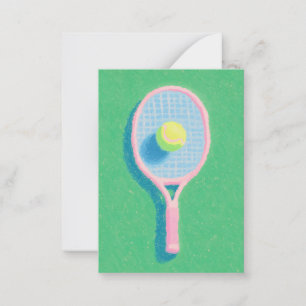 Süße farbenfrohe Pastell-Vorbereitung-Tennis-Notiz Mitteilungskarte