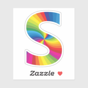 Süße farbenfrohe Regenbogen-Alphabet S Aufkleber