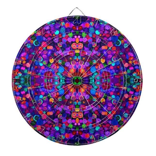 Süße farbenfrohe Spiral-Cosmos-Muster Dartscheibe (vorne)