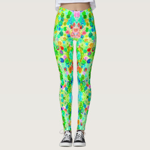 Süße farbenfrohe spiralförmige Cosmos-Muster Leggings