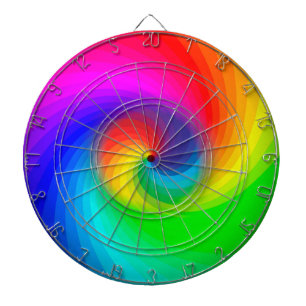 Süße farbenfrohe Tie Dye Regenbogen Wirbel Kunst M Dartscheibe