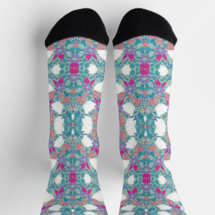 Süße, farbenfrohe Vintage-Blumenmuster-Leggings Socken
