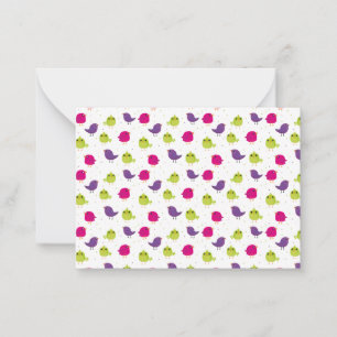 Süße farbenfrohe Vögel  Mitteilungskarte