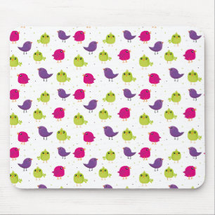 Süße farbenfrohe Vögel Mousepad