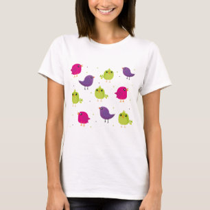 Süße farbenfrohe Vögel T-Shirt
