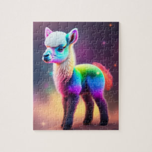 Süße Farbige Niedliche Fluffige Kleine Lama